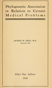 Cover of: Phylogenetic association in relation to certain medical problems