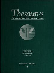 Thesaurus of psychological index terms by American Psychological Association.
