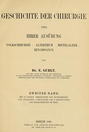 Cover of: Geschichte der Chirurgie und ihrer Ausübung: Volkschirurgie, Alterthum, Mittelalter, Renaissance