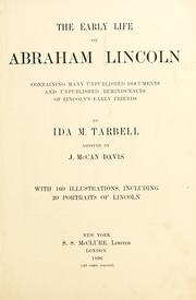 Cover of: The early life of Abraham Lincoln