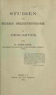 Cover of: Studien zur neueren Erkenntnistheorie by Alfred Kastil