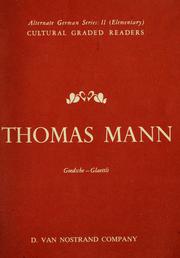 Cover of: Thomas Mann by C. R. Goedsche