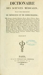 Cover of: Dictionaire des sciences médicales by François-Pierre Chaumeton, François-Pierre Chaumeton