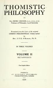 Cover of: Thomistic philosophy. by Henri Grenier