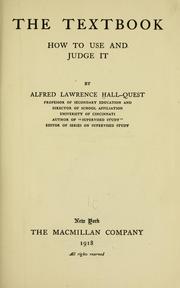 Cover of: textbook | Alfred Lawrence Hall-Quest