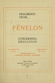 Cover of: Fragments from Fénelon concerning education