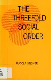 Cover of: The threefold social order. by Rudolf Steiner