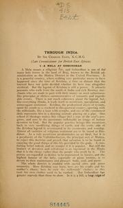 Cover of: Through India.: Letters to the Westminster Gazette.