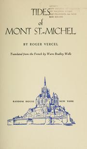 Cover of: Tides of Mont St.-Michel. by Roger Vercel