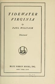 Cover of: Tidewater Virginia by Wilstach, Paul