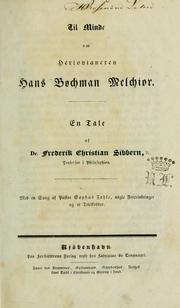 Cover of: Til Minde om Herlovianeren Hans Bøchman Melchior