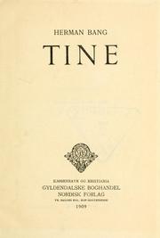 Cover of: Tine by Herman Bang