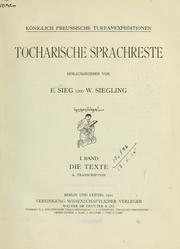 Cover of: Tocharische Sprachreste by Emil H. Sieg