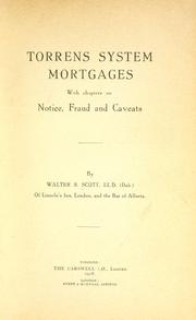 Cover of: Torrens system mortgages: with chapters on notice, fraud and caveats