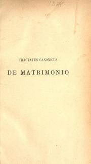 Cover of: Tractatus canonicus de matrimonio.