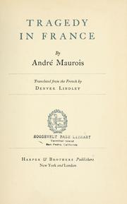 Cover of: Tragedy in France by André Maurois