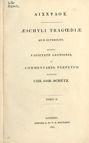 Cover of: Tragoediae quae supersunt by Aeschylus