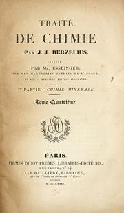 Cover of: Traité de chimie par J.J. Berzelius