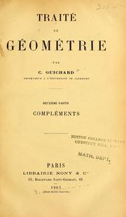 Cover of: Traite de geometrie