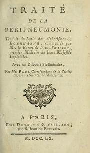 Cover of: Traité de la peripneumonie by Herman Boerhaave
