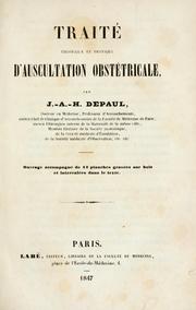 Cover of: Traité théorique et pratique d'auscultation obstétricale ...