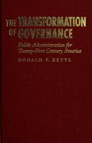 Cover of: The transformation of governance by Donald F. Kettl