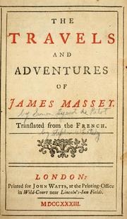 Cover of: The travels and adventures of James Massey: translated from the French