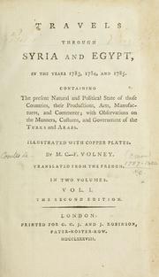 Cover of Travels through Syria and Egypt, in the years 1783, 1784, and 1785