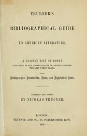 Trübners Bibliographical guide to American literature