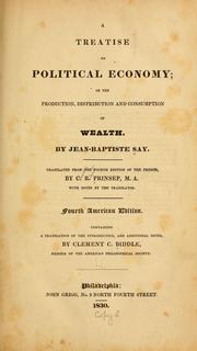 Cover of: A treatise on political economy by Jean Baptiste Say