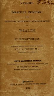 Cover of: A treatise on political economy by Jean Baptiste Say