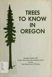 Cover of: Trees to know in Oregon