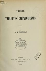 Cover of: Trente tablettes cappadociennes