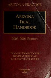 Cover of: Trial handbook for Arizona lawyers