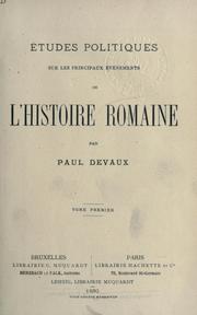 Études politiques sur les principaux événements de l'histoire romaine by Paul Devaux