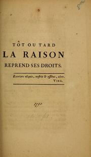 Cover of: Tôt ou tard la raison reprend ses droits by France. Assemblée nationale constituante (1789-1791)