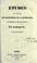 Cover of: Études sur l'histoire des institutions de la littérature, du théatre et des beaux-arts en Espagne.