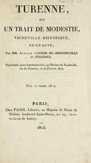 Cover of: Turenne, ou, Un trait de modestie: vaudeville historique, en un acte