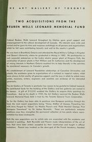 Cover of: Two acquisitions from the Reuben Wells Leonard Memorial Fund