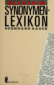 Cover of: Ullstein Synonymen-Lexikon by Bernhard Bauer