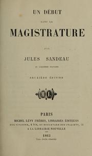 Cover of: Un début dans la magistrature