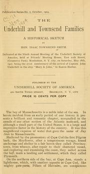 Cover of: The Underhill and Townsend families: a historical sketch