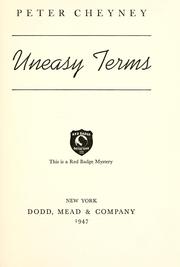 Cover of: Uneasy terms ... by Peter Cheyney