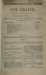 Cover of: chaîne: comédie en cinq actes et en prose.