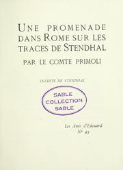 Cover of: Une promemade dans Rome sur les traces de Stendhal