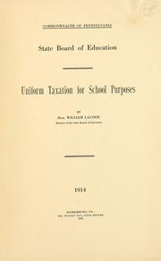 Cover of: Uniform taxation for school purposes