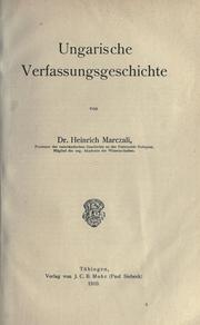Cover of: Ungarische Verfassungsgeschichte.
