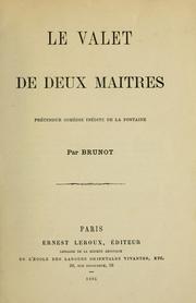 Cover of: Valet de deux maitres.