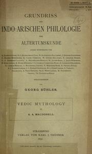 Cover of: Vedic mythology. by Arthur Anthony Macdonell