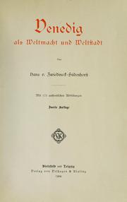 Cover of: Venedig als Weltmacht und Weltstadt